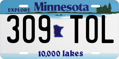 MN license plate 309TOL