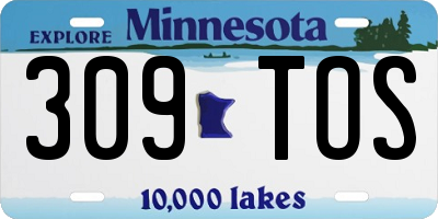 MN license plate 309TOS