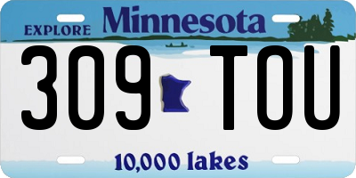 MN license plate 309TOU