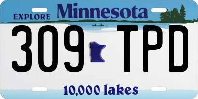 MN license plate 309TPD