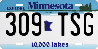 MN license plate 309TSG