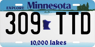 MN license plate 309TTD