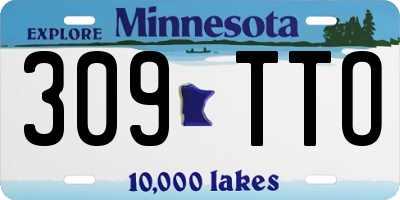 MN license plate 309TTO
