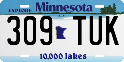 MN license plate 309TUK