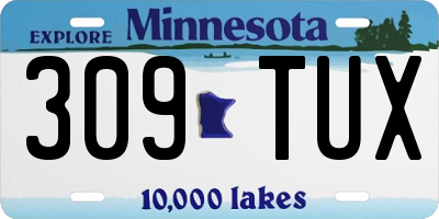 MN license plate 309TUX