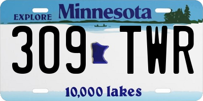 MN license plate 309TWR