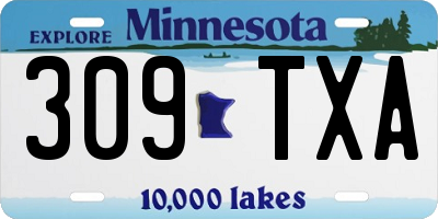 MN license plate 309TXA