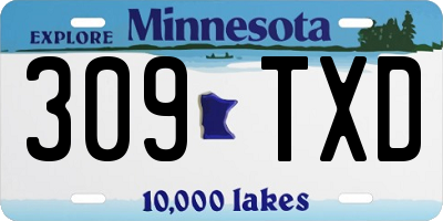 MN license plate 309TXD