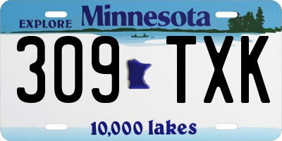 MN license plate 309TXK