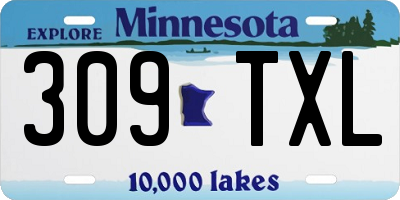 MN license plate 309TXL