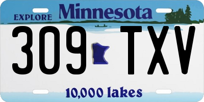 MN license plate 309TXV