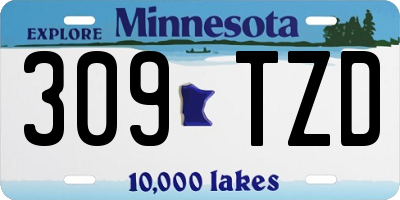 MN license plate 309TZD