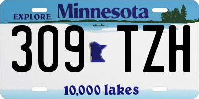 MN license plate 309TZH