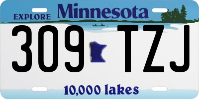 MN license plate 309TZJ