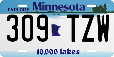 MN license plate 309TZW