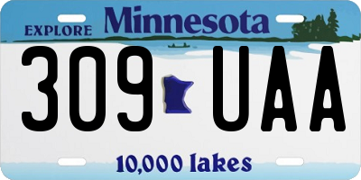 MN license plate 309UAA
