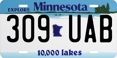 MN license plate 309UAB