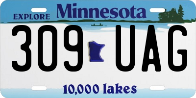 MN license plate 309UAG