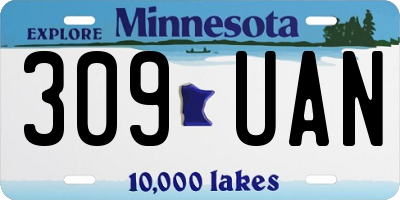 MN license plate 309UAN