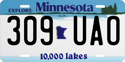 MN license plate 309UAO