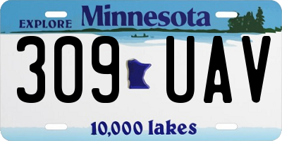 MN license plate 309UAV