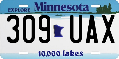 MN license plate 309UAX