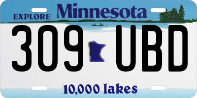 MN license plate 309UBD