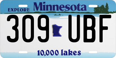 MN license plate 309UBF