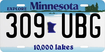 MN license plate 309UBG