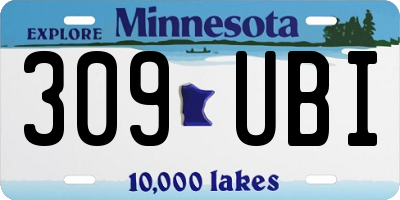 MN license plate 309UBI