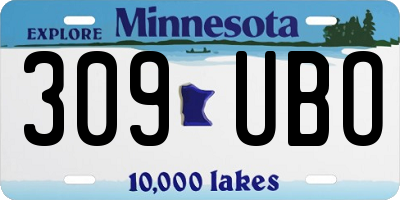 MN license plate 309UBO