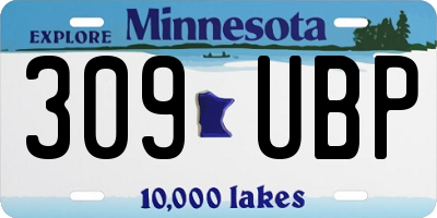 MN license plate 309UBP