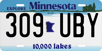 MN license plate 309UBY