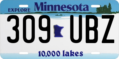 MN license plate 309UBZ