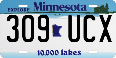 MN license plate 309UCX