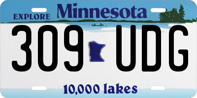 MN license plate 309UDG