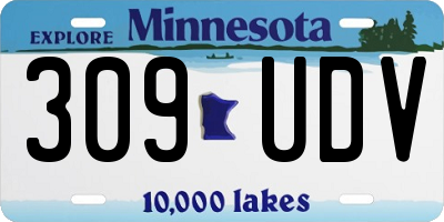 MN license plate 309UDV