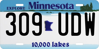 MN license plate 309UDW