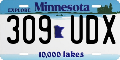 MN license plate 309UDX