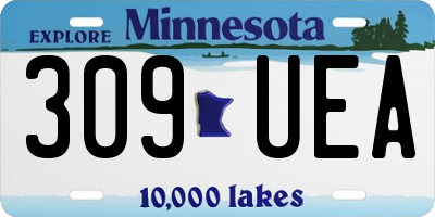 MN license plate 309UEA