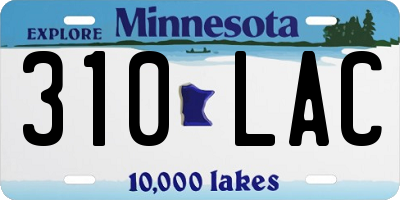 MN license plate 310LAC