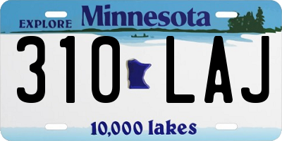 MN license plate 310LAJ