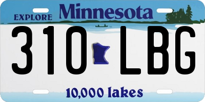 MN license plate 310LBG