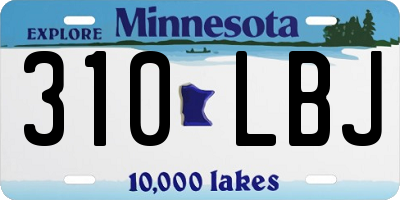 MN license plate 310LBJ