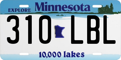 MN license plate 310LBL