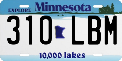 MN license plate 310LBM