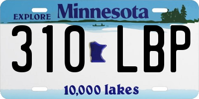 MN license plate 310LBP