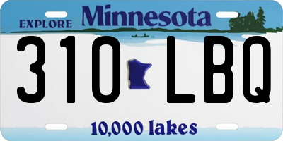 MN license plate 310LBQ