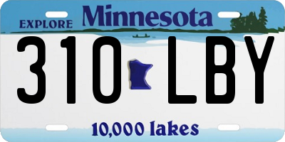 MN license plate 310LBY