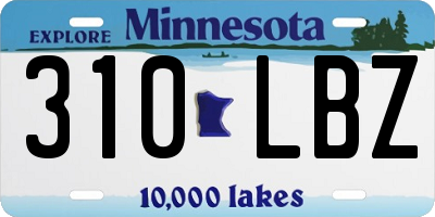 MN license plate 310LBZ